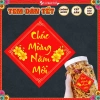 Tem Tết Decal Hình Vuông Chống Nước – Màu Đẹp, Cắt Sẵn, Trang Trí Năm Mới