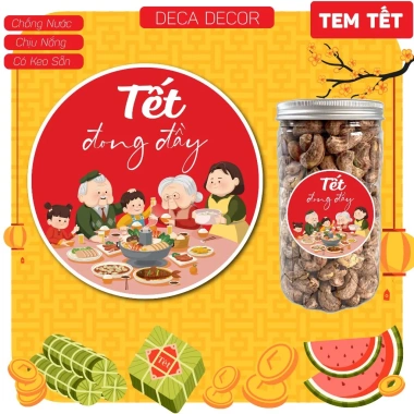 Tem Tết Đong Đầy 2.025 Decal Dán Chống Nước Cắt Sẵn TT14 Trang Trí Tết Độc Đáo