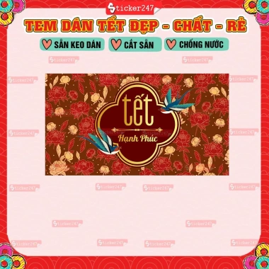 Tem Tết Đong Đầy Ngang Chống Nước - Decal Trang Trí Hộp Quà, Hủ Hạt - Giá 24.500₫