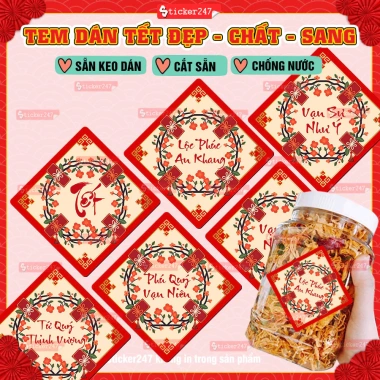 Tem Tết Hình Thoi Truyền Thống - Decal Vòng Hoa, Bao Lì Xì Sang Trọng Dán Hũ Mứt, Bánh Kẹo 2.026 Giá 22.500 VND Tem Tết Hình Thoi Truyền Thống - Decal Vòng Hoa, Bao Lì Xì Sang Trọng Dán Hũ Mứt, Bánh Kẹo 2.026 Giá 22.500 VND
