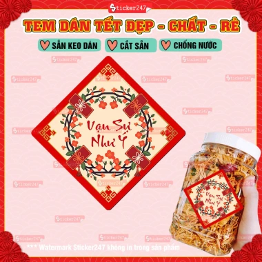 Tem Tết Hình Thoi Truyền Thống - Decal Vòng Hoa, Bao Lì Xì Sang Trọng Dán Hũ Mứt, Bánh Kẹo 2.026 Giá 22.500 VND 6 Tem Tết Hình Thoi Truyền Thống - Decal Vòng Hoa, Bao Lì Xì Sang Trọng Dán Hũ Mứt, Bánh Kẹo 2.026 Giá 22.500 VND 6