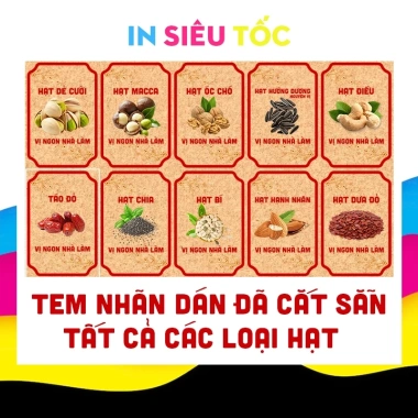 Tem Tết Kraf Hạt Đã Cắt Sẵn Bo Góc - Hạt Điều, Hướng Dương, Bí, Macca Giá 18.000đ 7