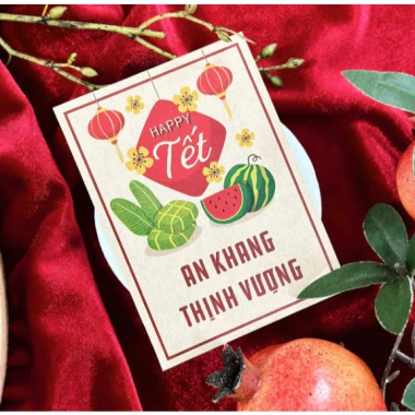 Tem Tết Kraft Decal dán Hoạ tiết - Giá gốc 21.960, giảm còn 18.000, chất liệu bền 3 Tem Tết Kraft Decal dán Hoạ tiết - Giá gốc 21.960, giảm còn 18.000, chất liệu bền 3