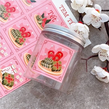 Tem Tết nhãn dán 4 hoạ tiết hồng xinh xắn - Giá ưu đãi 11.000 VNĐ 3