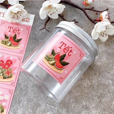 Tem Tết nhãn dán 4 hoạ tiết hồng xinh xắn - Giá ưu đãi 11.000 VNĐ 5
