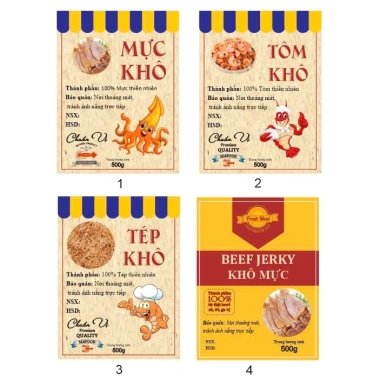 Tem tôm khô, tép khô, mực khô 6x8cm - 16 gói, giảm giá chỉ 20.000 VND (giá gốc 25.200) 2