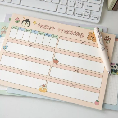 Tệp Ghi Chú Kế Hoạch Hàng Ngày Tuần Tháng Thời Khóa Biểu Bảng Plan Hình Mèo Cánh Cụt Gấu Đáng Yêu - Giá ưu đãi 35.689 3
