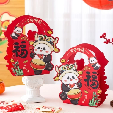 Tết 2.025 Hộp Giấy Đầu Lân & Gấu Trúc Đựng Bánh Mứt, Sét Nét, Giá ưu đãi 110.000đ 2