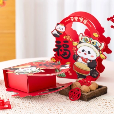 Tết 2.025 Hộp Giấy Đầu Lân & Gấu Trúc Đựng Bánh Mứt, Sét Nét, Giá ưu đãi 110.000đ 5