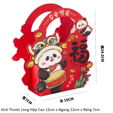 Tết 2.025 Hộp Giấy Đầu Lân & Gấu Trúc Đựng Bánh Mứt, Sét Nét, Giá ưu đãi 110.000đ 8