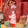 Tết 2.026 Áo Dài Tơ Thêu & Quần Lụa Trúc Vân Đình bé gái - Màu hồng, nơ hoa đá, 225k
