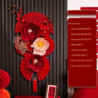 Tết 2.026 Set Chữ Tết Quạt Xếp Đỏ Xuân Phát Tài - Trang Trí Năm Mới Đón Hạnh Phúc Lotso Decor VN 3
