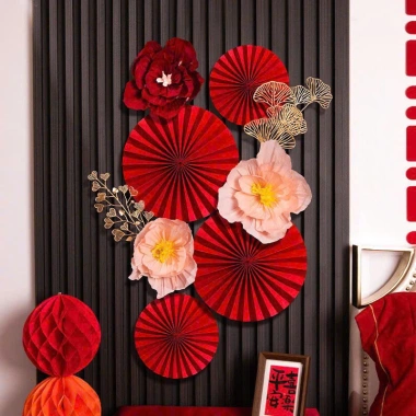 Tết 2.026 Set Chữ Tết Quạt Xếp Đỏ Xuân Phát Tài - Trang Trí Năm Mới Đón Hạnh Phúc Lotso Decor VN 7