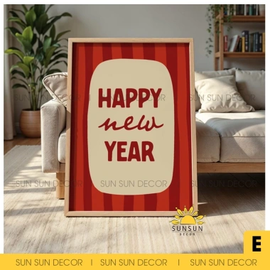 Tết 2.026 Tranh canvas chữ Happy New Year trang trí phòng giá ưu đãi 114k 3