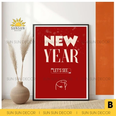 Tết 2.026 Tranh canvas chữ Happy New Year trang trí phòng giá ưu đãi 114k 10