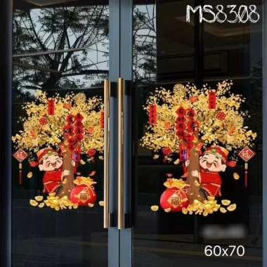 Tết 2.026 - Tranh Dán Cửa Thần Tài Cây Tài Lộc 60x70cm Trang Trí May Mắn Phát Lộc 125k