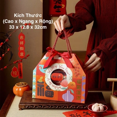 Tết 2.026 Túi Đựng Bánh Mứt Size Lớn Nhỏ - Túi Quà Đầu Lân Giấy, Giá 100.000 VND