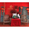 Tết 2.026 Vải Nhung Đỏ Con Công Phông Nền Trang Trí Bàn 50k - Lotso Decor VN 9