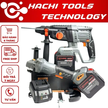 TH2.606PRO Combo Khoan Bê Tông + Mài F1 2 Pin - Lõi Đồng, Chân Pin, 1.398.000 VND