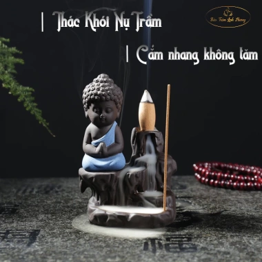 Thác Khói Chú Tiểu Trầm Hương Ko Tăm - Linh Hương Gốm Sứ, Lư Xông Phong Thủy 55k 5 Thác Khói Chú Tiểu Trầm Hương Ko Tăm - Linh Hương Gốm Sứ, Lư Xông Phong Thủy 55k 5