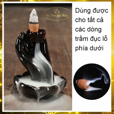 Thác Khói Nụ Trầm Hương Xông Đốt Đồ Thờ Phong Thủy Gốm Sứ - Bảo Trầm Linh Hương 35k