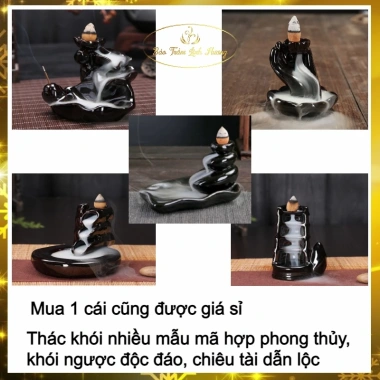 Thác Khói Nụ Trầm Hương Xông Đốt Đồ Thờ Phong Thủy Gốm Sứ - Bảo Trầm Linh Hương 35k
