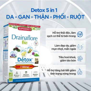 Thải Độc Cơ Thể Bio 5 Trong 1 Drainaflore - Detox Lọc, Da Đẹp, Dáng Thon - 649.000đ