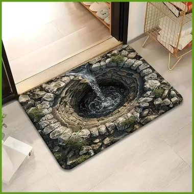Thảm 3D Lỗ Trừu Tượng Chống Trượt - Ảo Ảnh Quang Học cho Phòng ngủ, Nghiên cứu, Nhà khách - greiwe2vn 7