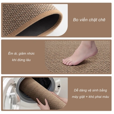 Thảm cao su bếp 45x150cm màu be - Chống trượt, dễ vệ sinh, chỉ 176k