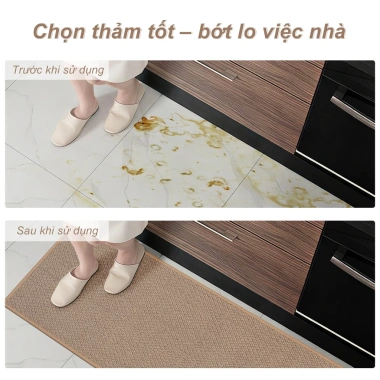 Thảm cao su bếp 45x150cm màu be - Chống trượt, dễ vệ sinh, chỉ 176k