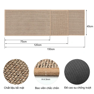 Thảm cao su bếp 45x150cm màu be - Chống trượt, dễ vệ sinh, chỉ 176k