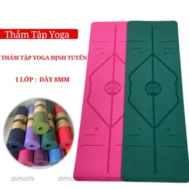 Thảm cao su TPE 8mm định tuyến 1 vân nổi, không trơn trượt, kèm túi đựng - Giá chỉ 229.000₫