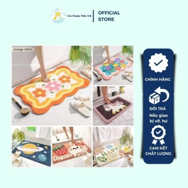 Thảm Chùi Chân 3D Lông Cừu Đáng Yêu - Siêu Thấm, Đế Cao Su Chống Trượt Mta-Mart2, Giá 132k