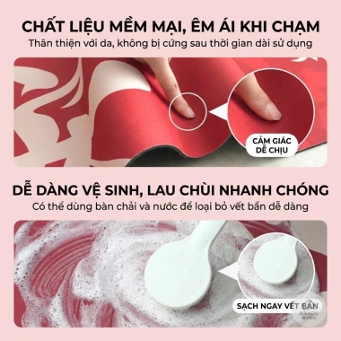 Thảm chùi chân Ngựa Đỏ thêu nổi, lông cừu thấm hút, chống trơn trượt 40x60cm Tết tài lộc 65.000