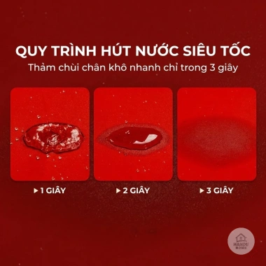 Thảm chùi chân Ngựa Đỏ thêu nổi, lông cừu thấm hút, chống trơn trượt 40x60cm Tết tài lộc 65.000