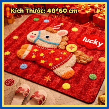 Thảm Chùi Chân Tết 2.026 Ngựa May Mắn - Êm, Thấm Nước, Đế Cao Su Chống Trượt 79.000 9 Thảm Chùi Chân Tết 2.026 Ngựa May Mắn - Êm, Thấm Nước, Đế Cao Su Chống Trượt 79.000 9