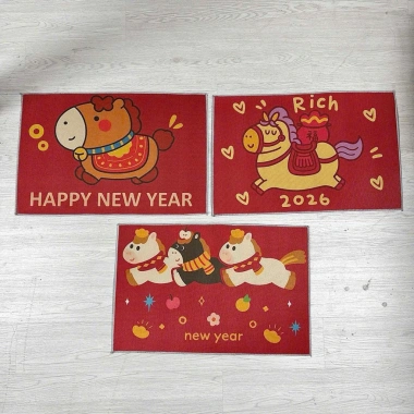 Thảm chùi chân Tết Bính Ngọ 2.026 chống trơn, thấm nước - Giá chỉ 19.226 VND