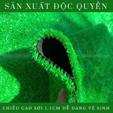 Thảm Cỏ Nhân Tạo 1.5cm Ngoài Trời - Siêu Mềm, Chống Thấm, Giá Giảm 104k