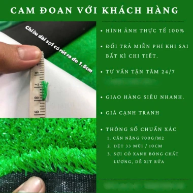Thảm Cỏ Nhân Tạo 1.5cm Ngoài Trời - Siêu Mềm, Chống Thấm, Giá Giảm 104k