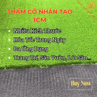 Thảm Cỏ Nhân Tạo 1cm Kích Thước Trang Trí Sân Vườn Lót Sàn Ban Công Giá 100k