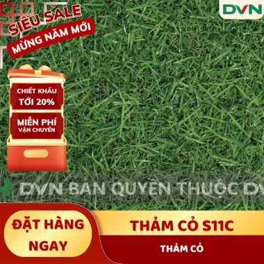Thảm cỏ nhân tạo xanh tự nhiên, đế PP – Trang trí sân chơi, sự kiện, đám cưới S11C – Giá 100.000đ