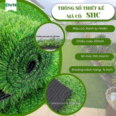 Thảm cỏ nhân tạo xanh tự nhiên, đế PP – Trang trí sân chơi, sự kiện, đám cưới S11C – Giá 100.000đ 2