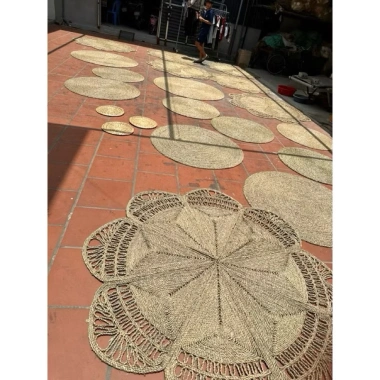 Thảm cói đan thủ công 1 lớp, decor sàn homestay, quán, nhà cửa, chỉ 175.000₫