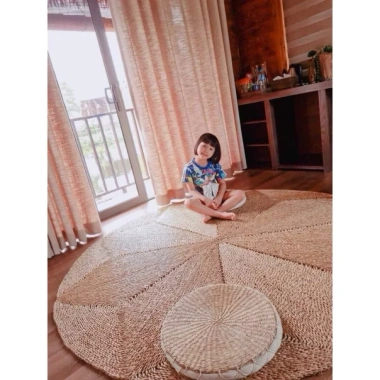 Thảm cói đan thủ công 1 lớp, decor sàn homestay, quán, nhà cửa, chỉ 175.000₫