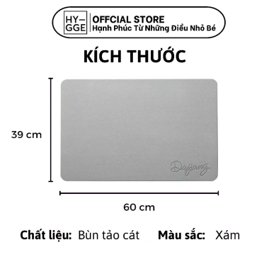 Thảm Đá Siêu Thấm Nước HYGGE Cho Cửa Nhà Tắm - Dễ Vệ Sinh, Có Lót Chống Trơn, Giá 405.000đ