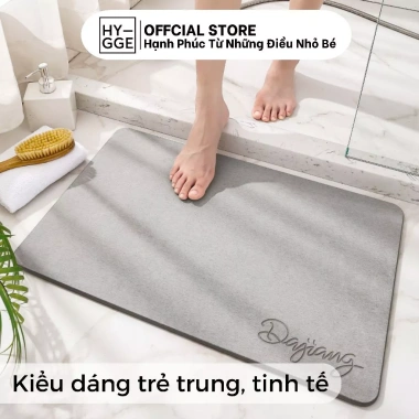 Thảm Đá Siêu Thấm Nước HYGGE Cho Cửa Nhà Tắm - Dễ Vệ Sinh, Có Lót Chống Trơn, Giá 405.000đ