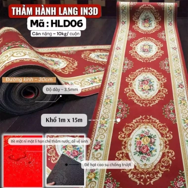 Thảm Dẫn Lối Sự Kiện Cao Cấp Đỏ In 3D 1m x 15m Đế Cao Su Chống Trượt 90.000đ