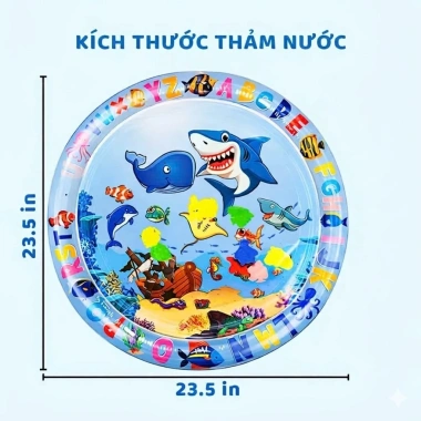 Thảm Đệm Nước Bé Tập Bò Chống Tràn Dày Dặn An Toàn Tặng Bơm Hơi Kích Thích Vận Động 6 Thảm Đệm Nước Bé Tập Bò Chống Tràn Dày Dặn An Toàn Tặng Bơm Hơi Kích Thích Vận Động 6