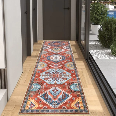 Thảm hành lang Boho siêu dài chống trượt Dove Nhung - Phòng khách, phòng ngủ, trang trí nội thất, giảm giá 428.220đ