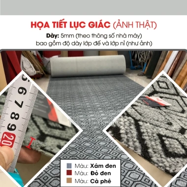 Thảm JACQUARD dày 5mm chống trơn trượt, thảm nỉ cho văn phòng, phòng ngủ, phòng khách Giá 15.000₫